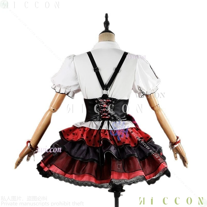 Mujer Maki Nishikino Cosplay Anime Game Lovelive Costume Bibi Group Kawaii Idol Red Cake Checkered Pattern Halloween Costumes Di