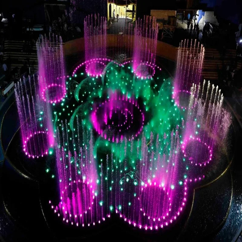 custom.Fenlin Hotel Outdoor Large Colorful Dancing Music Fountain Feature Commercial Plaza
