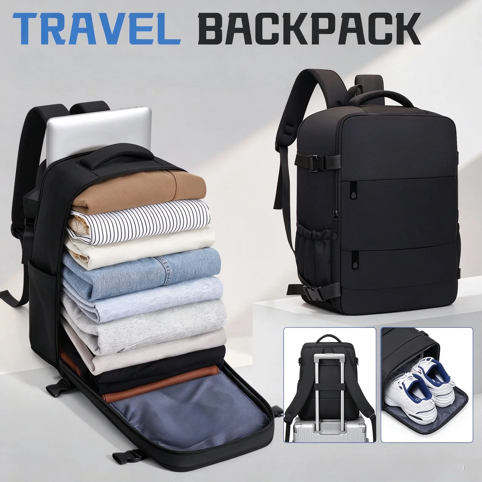 Backpack 40x20x25 Cabin Bag Travel Backpack for Men Women Hand Luggage Leisure Laptop Backpack mochila para viaje cabina gallery 1
