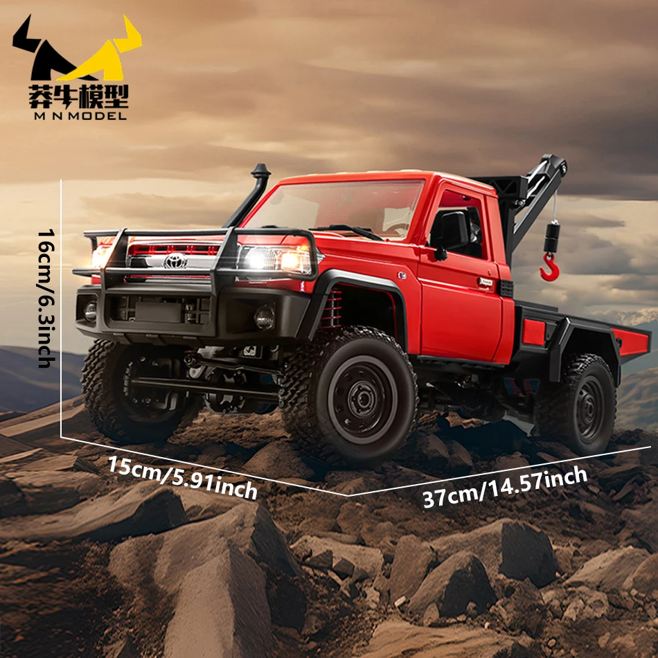 MN modèle 1/12 4X4 véhicule tout-terrain de sauvetage télécommandé tout Terrain voiture camion d'escalade grue pick-up roche chenille Collection jouet