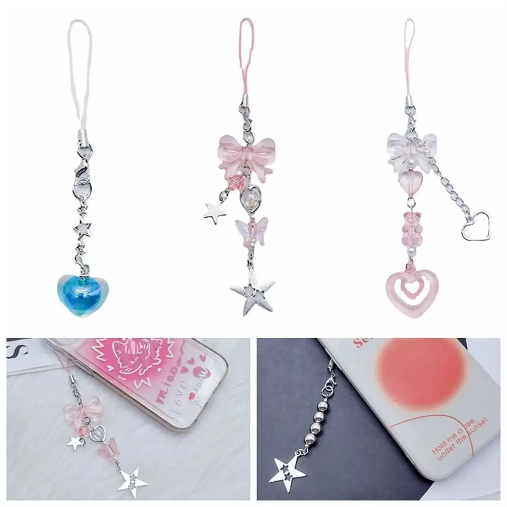 Strawberry Planet Mobile Phone Strap For Girls Cute Cell Phone Lanyard Pendant Phone Chains Decor Charms Handmade Y2k Keychain