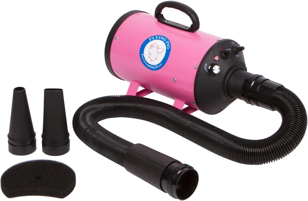 

Flying Pig High Velocity Dog Pet Grooming Dryer w/Heater (Model: Flying One, Pink)