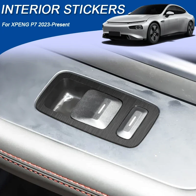 

For XPENG P7 P7i 2023-2026 LHD Car Carbon Interior Sticker Auto Window Lifting Panel Decal Gear Door Protective Film Accessory