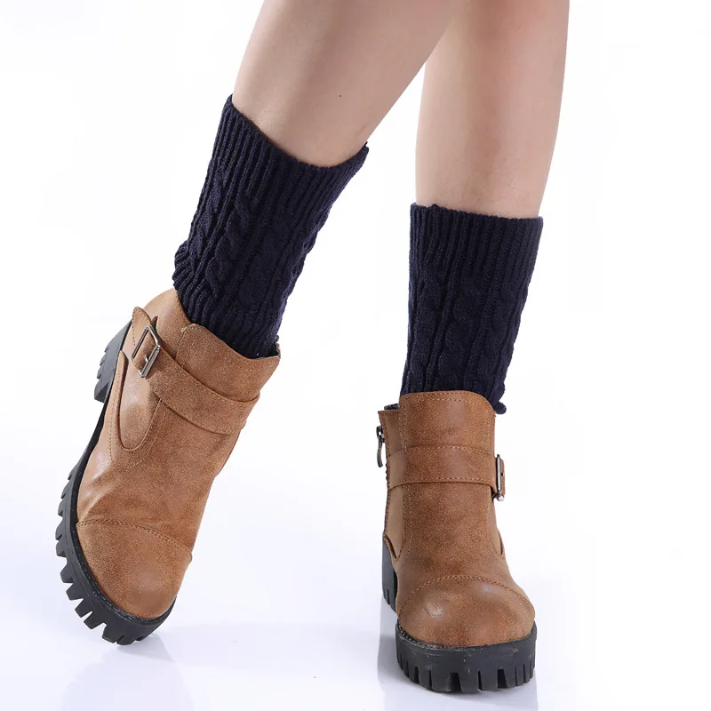 2026 Autumn and Winter Woolen Knitted Warm Leggings Boots New Pattern Short Socks Female