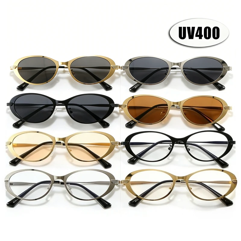 

Metal Frame Oval Sunglasses Women's INS Style Fashion Retro Brand Designer Sun Glasses UV400 Shades Eyewear Men's Goggles
