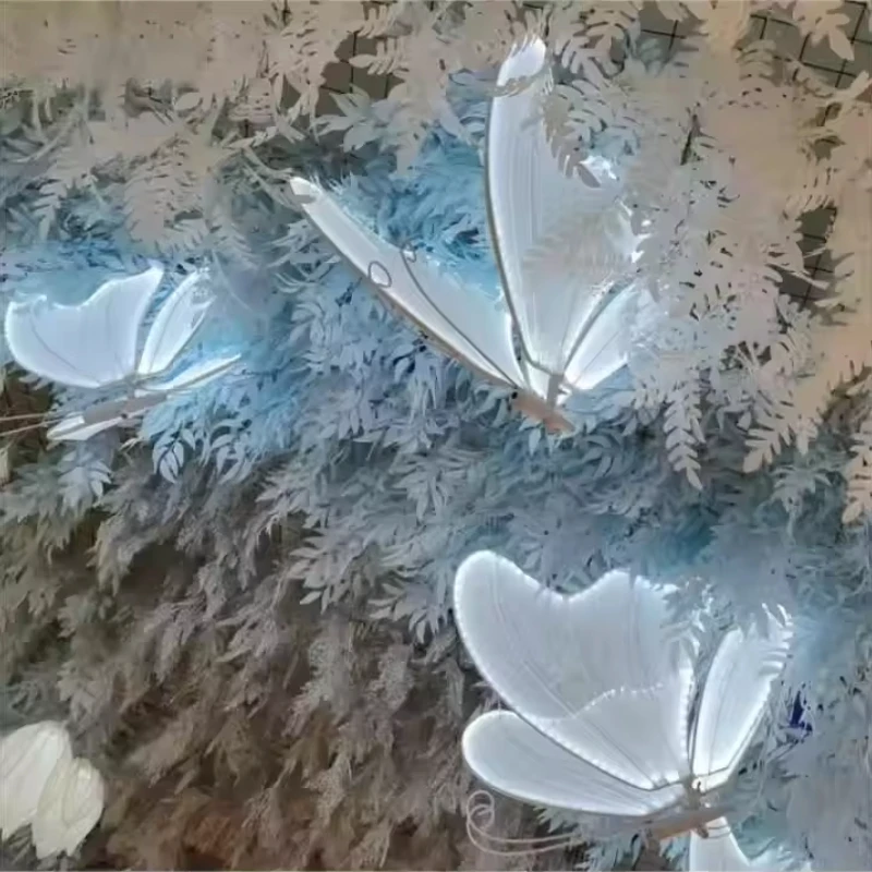 

Wedding Props Luminous Butterfly Wings Pendant Ceiling Decoration Wedding Stage Chandelier Runway Railway Lead Parts