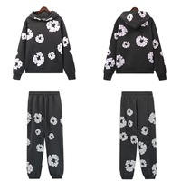 DENIM TEARS Cotton Foam Printed American Hoodie, Hoodie, Pants, Casual Set, Trendy Men's and Women's Hoodies
