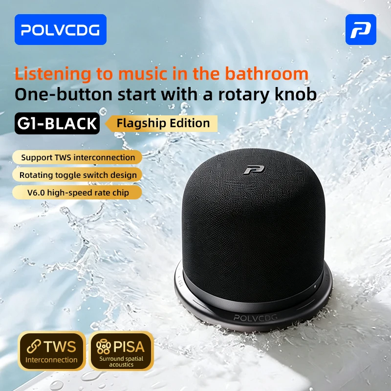 POLVCDG 2026 New Magnetic Rotating Speaker - 6.0 High-Speed Chip Audio - IPX5 Waterproof - Surround Sound Acoustics