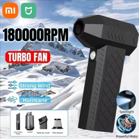 Xiaomi 180000RPM Portable Turbo Jet Fans Electric Air Duster Strong Wind Speed Turbo Violent Blower Rechargeable With Spotlight