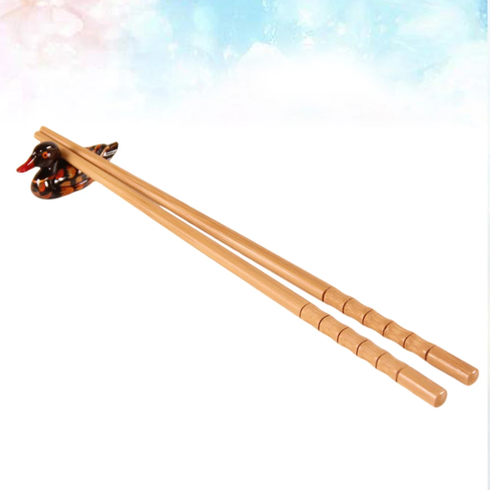 

5 Pairs Bamboo Chopsticks Tableware Joint Design Reusable Household Wooden Food Safe Heat Resistant Ideal Restaurants Kitchen