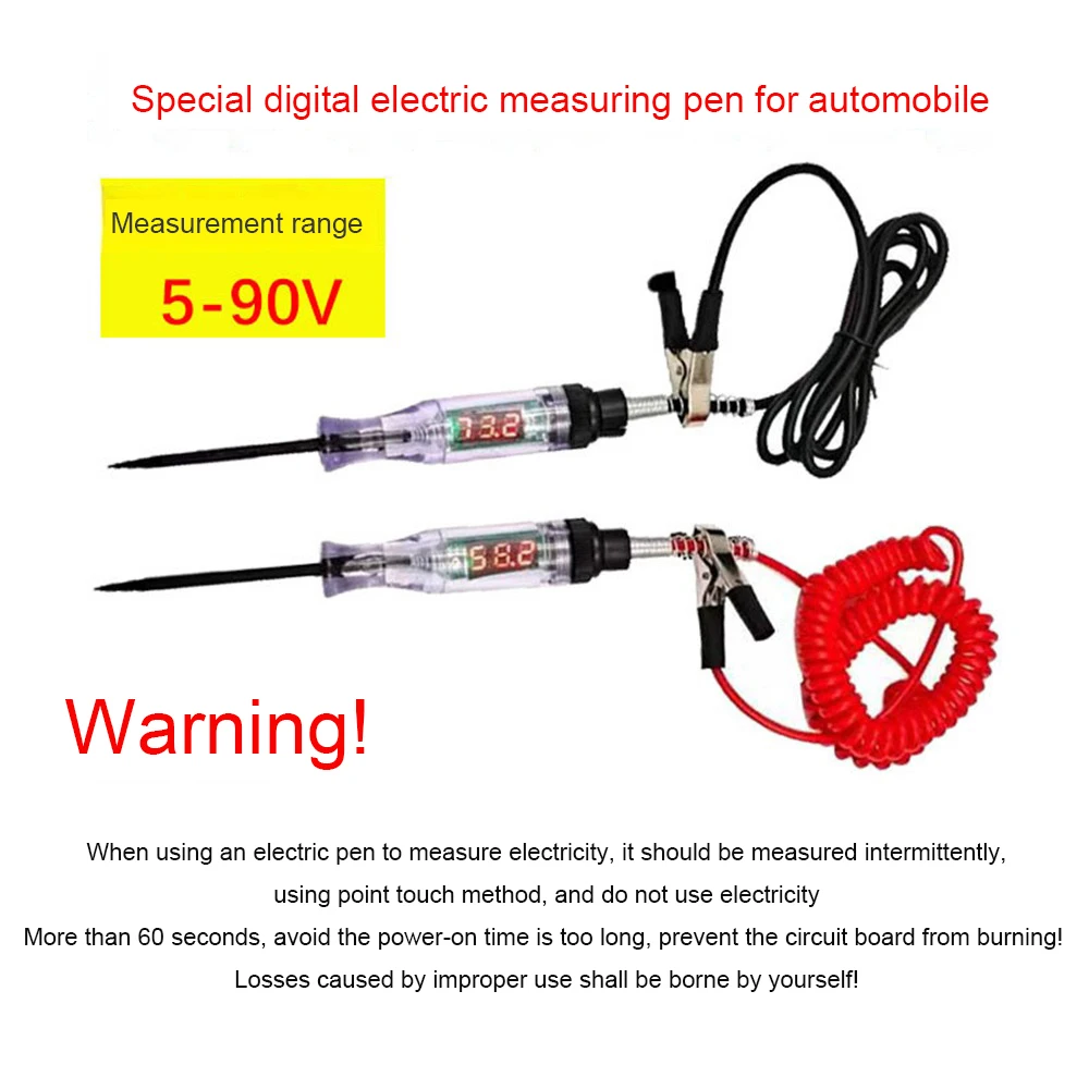 2024 Car Truck Voltage Circuit Tester Auto 3V-70V Tools Car Diagnostic Probe Test Pen Light Bulb Electric Measuring Pen Tools