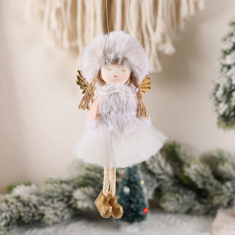 Christmas Angel Hanging Ornaments Cute Stuffed Plush Christmas Tree Pendants for Home