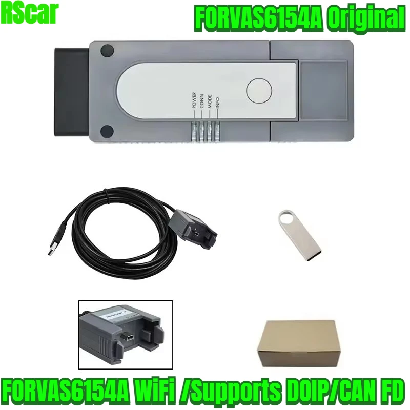 

НОВОЕ обновление прошивки 6154A DOIP CAN FD Работает с онлайн-аккаунтом Оригинальный корпус FORVAS6154A WIFI USB OBD2 Инструмент диагностики сканера