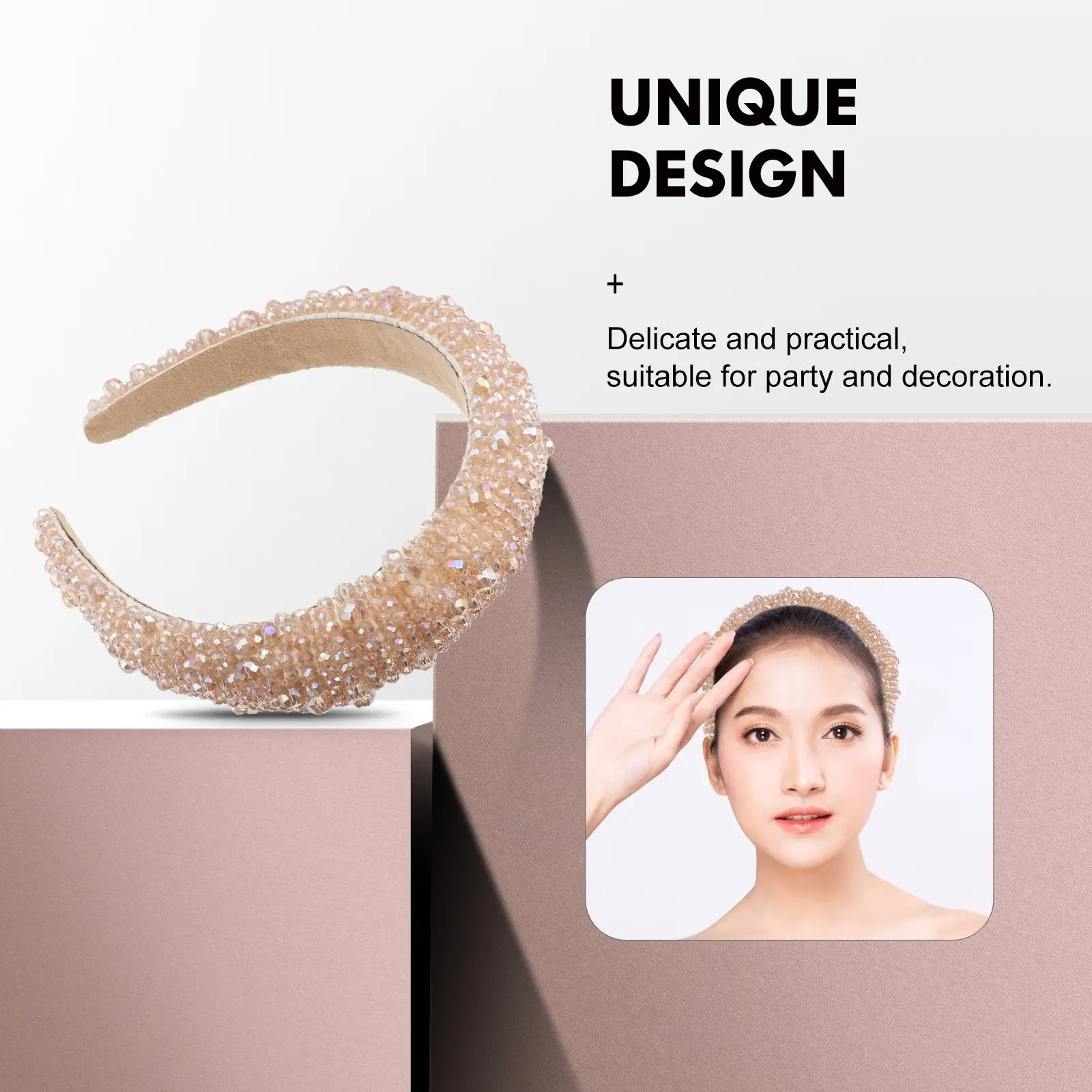1Pcs Crystal Water Drop Headband Comfortable Delicate Chic Hair Hoop Women Party Fashion Hair Accessory Headdress