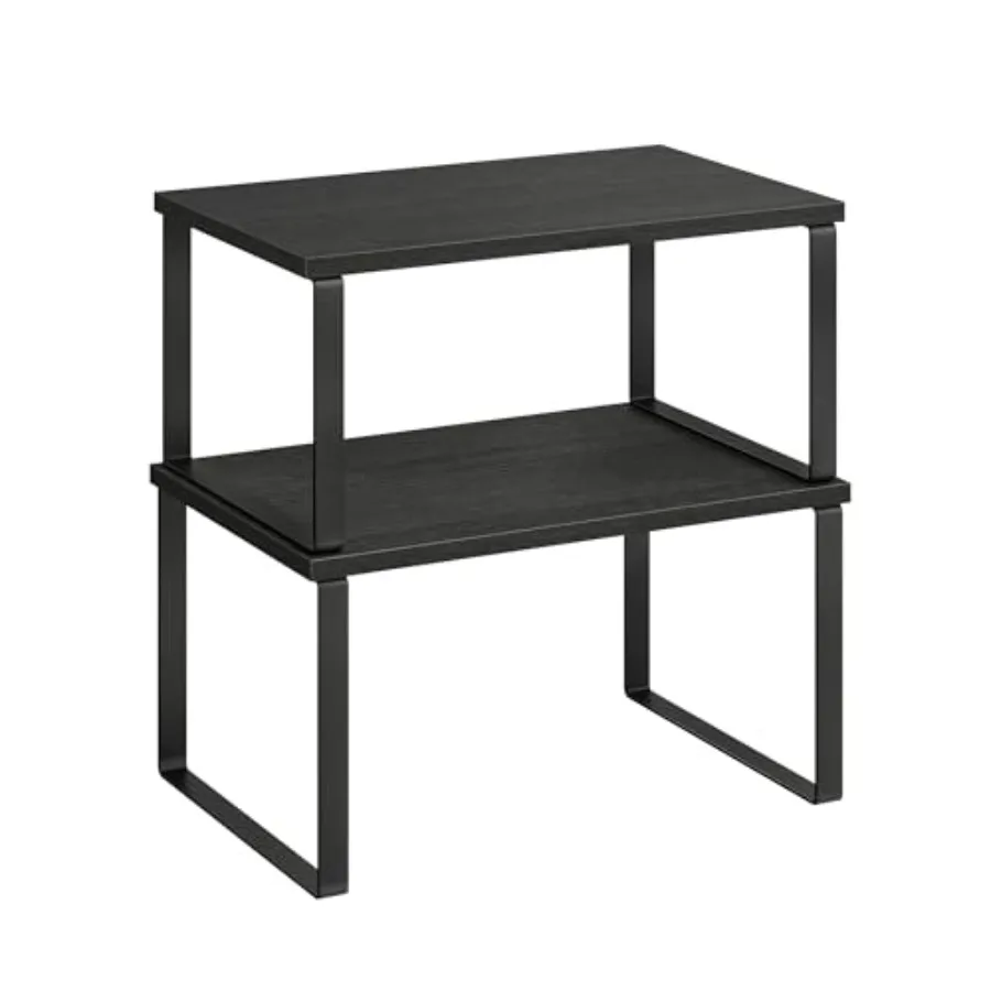 

Набор из 2-х органайзеров для шкафов, полок для кухонной столешницы, кухонных стеллажей для хранения, полок для специй, штабелируемых, расширяемых, из металла и композитных материалов