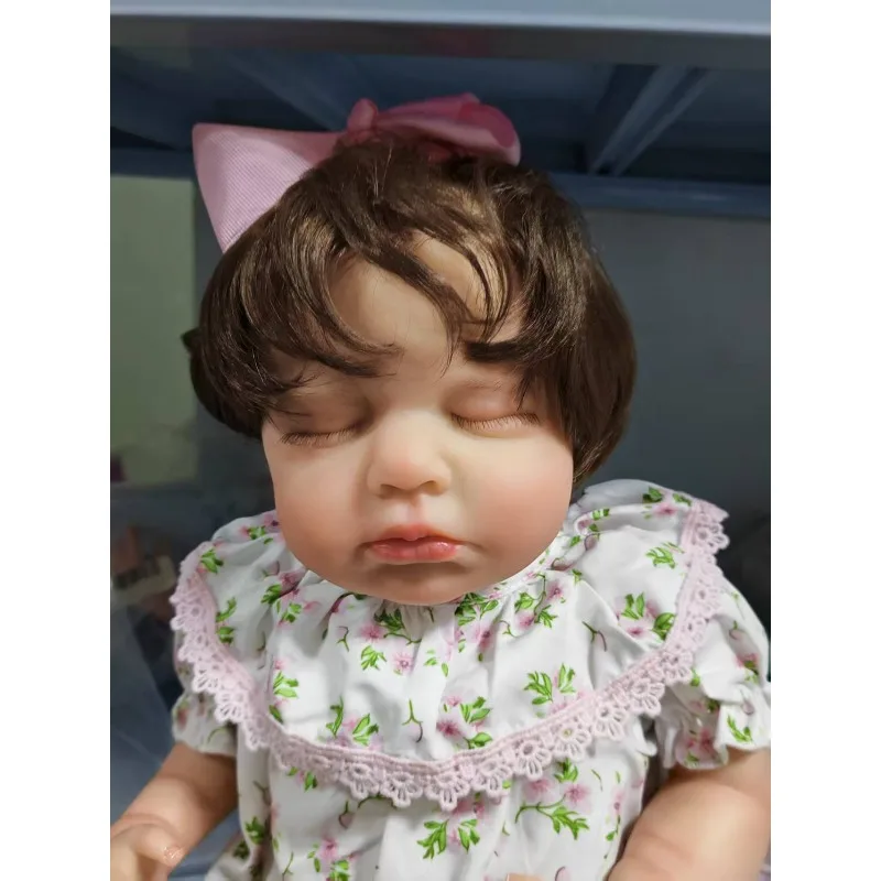 ตุ๊กตาเด็กผู้หญิงรีบอร์น 48 ซม. ลูลู่ ตัวทำจากผ้าฝ้ายเนื้อนุ่ม คุณภาพสูง ทำด้วยมือ ผมถักติดอย่างดี