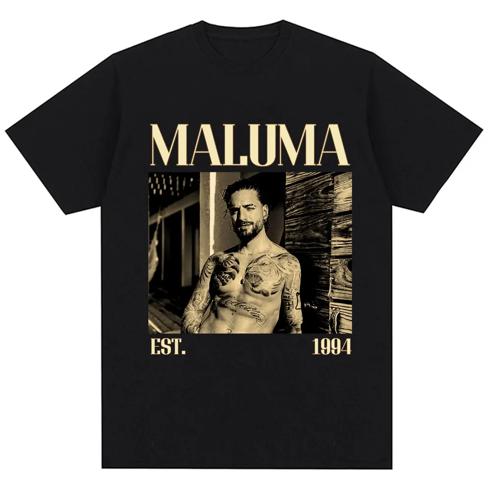 Rapper MALUMA Vintage Style Tshirt Men Women Hip Hop Gothic T Shirts Fashion Oversized Cotton Hipster T-shirts Streetwear Male