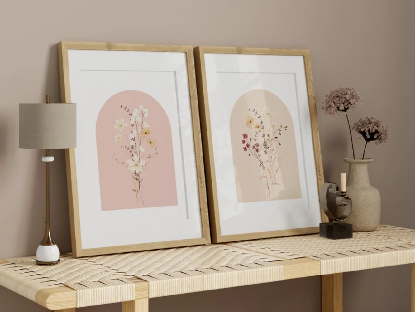 A Set of 3 Watercolor Flower Prints,wildflower Art,simple Modern Home Decoration,Bohemian Bouquet,frameless Canvas Painting