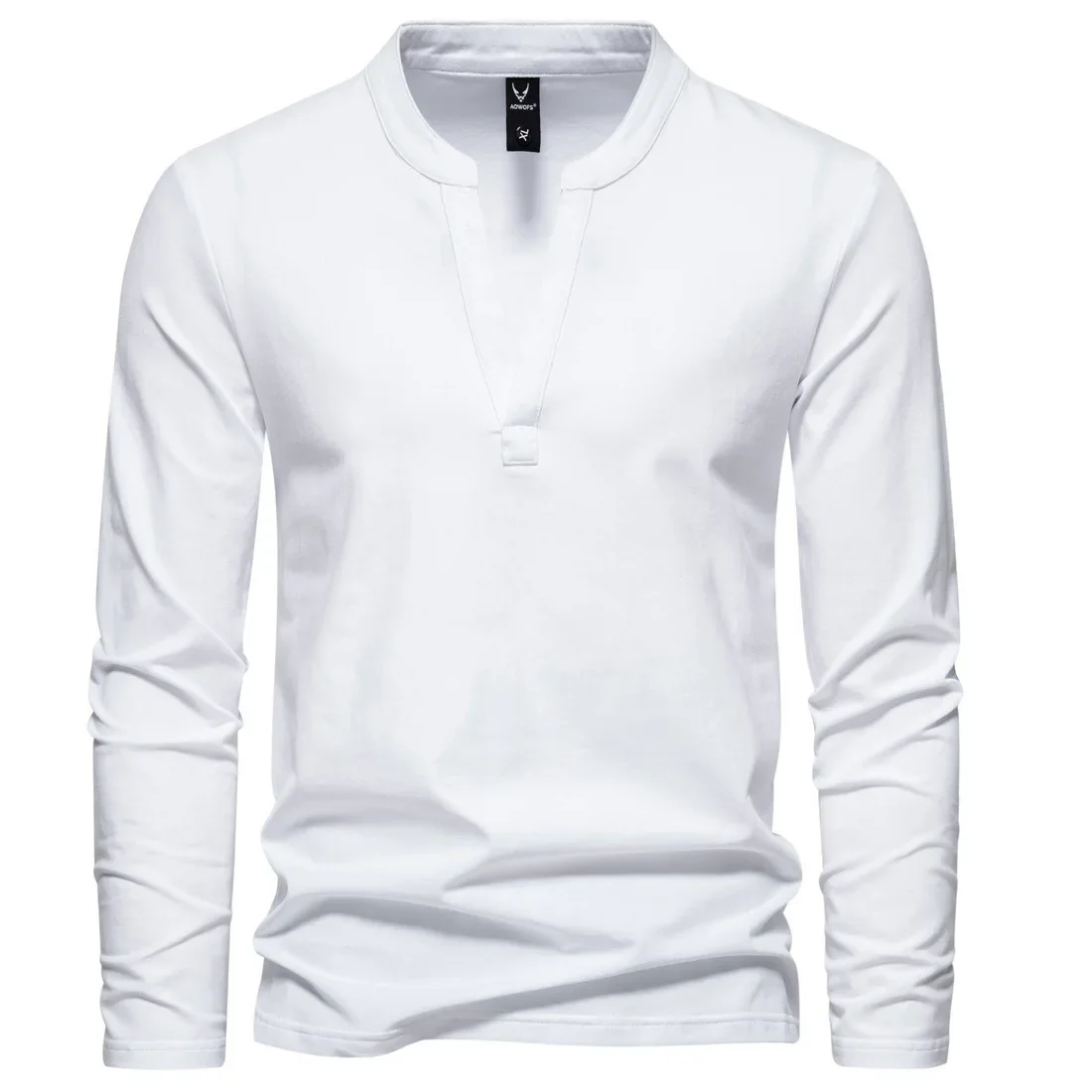 

2024 Men's Autumn And Winter New Fashion Casual Comfortable Long Sleeved T-shirt Solid Base Shirt