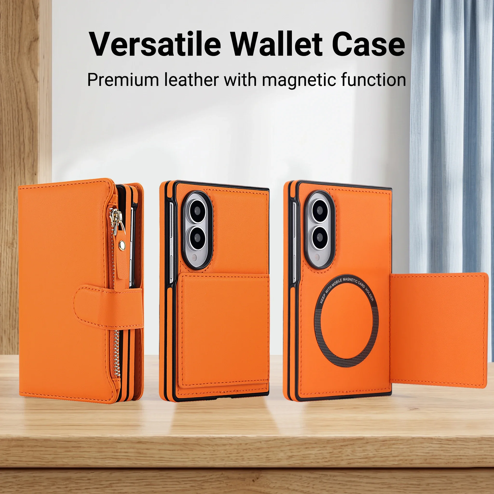 2 In 1 Crossbody Cards Slot Wallet Flip Leather Case For Samsung Galaxy Z Fold 8 Ultra 7 6 5 4 3 5G For Magsafe Book Stand Cover - view 3