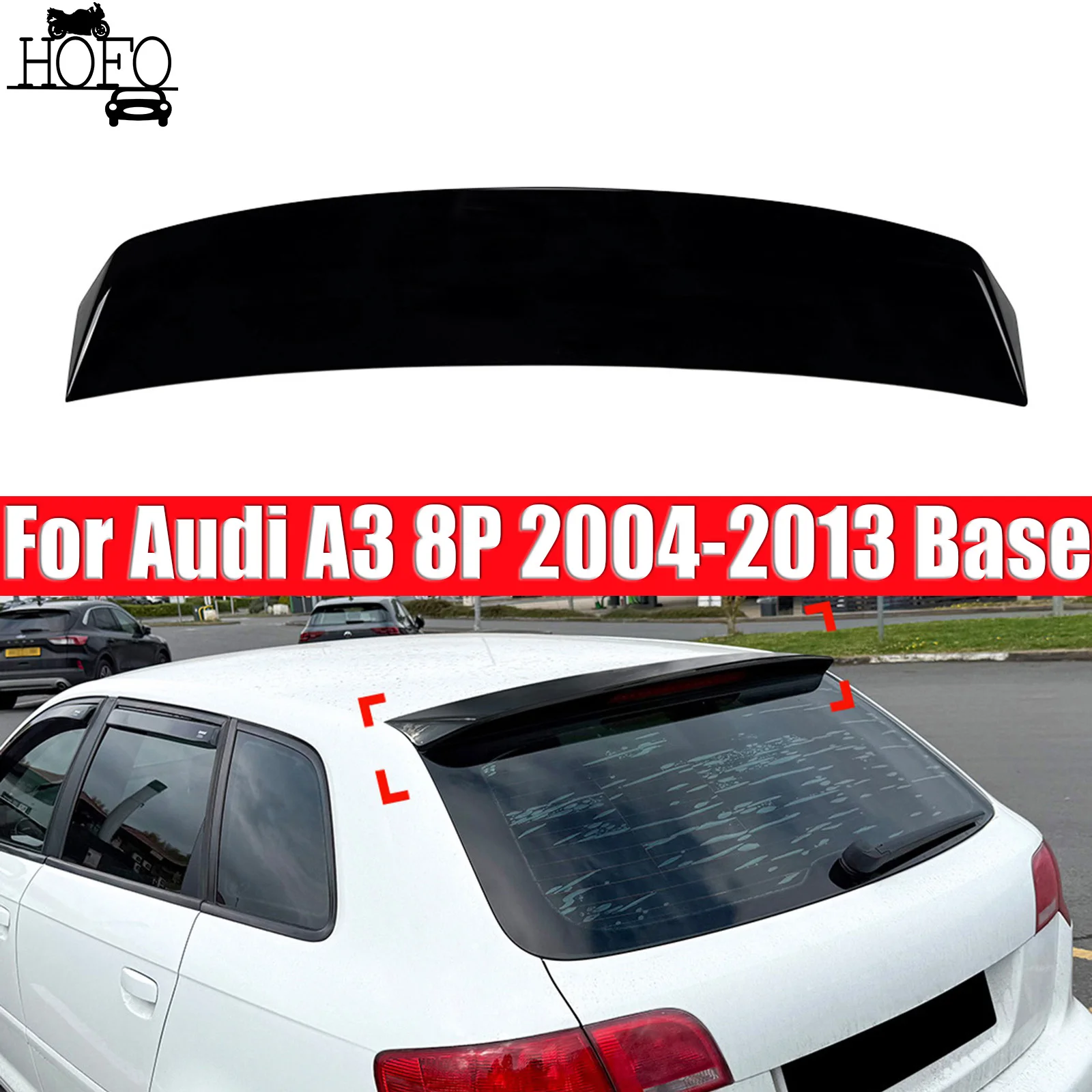 

Rear Roof Spoiler Wing Lip Tail Modification Body Kit Accessories For Audi A3 8P 2004-2013 Base