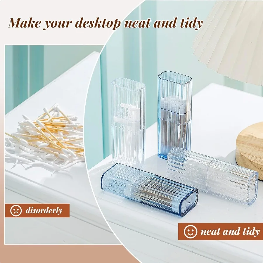 Dandat 8 Pcs Project Storage Case Portable Creative Storage Box Dental Toothpick Holder Floss Qtip Travel Case Transparent Flos
