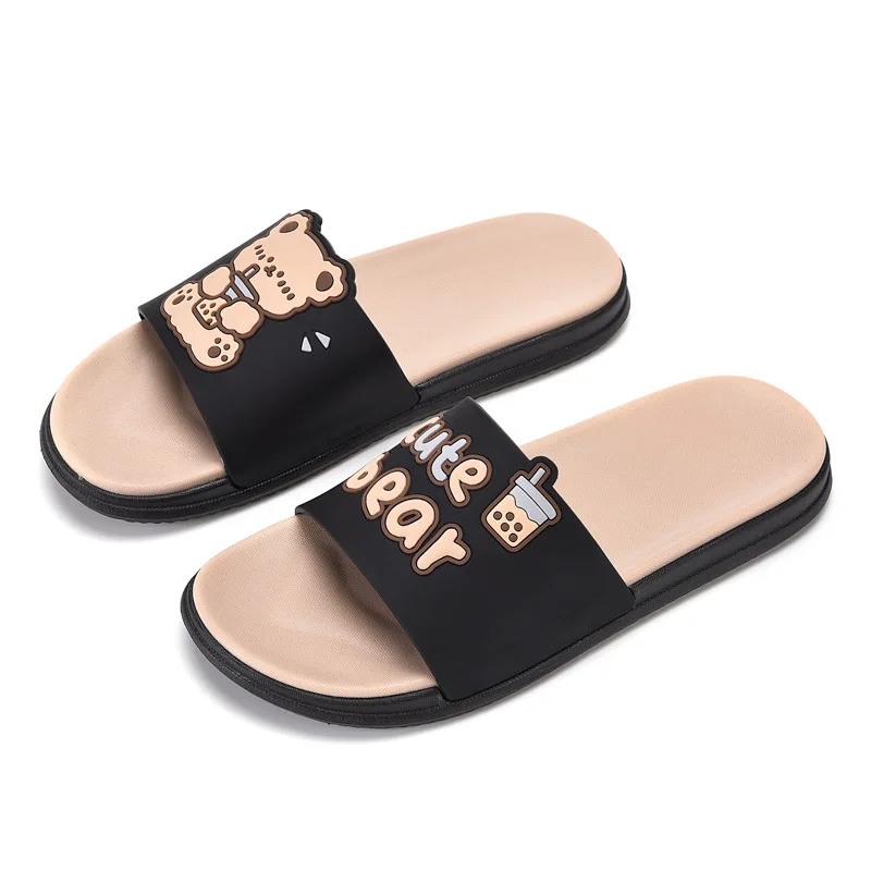 

Новые женские сандалии и тапочки, быстросохнущие тапочки в милом мультяшном стиле, шлепанцы на улице, резиновая женская домашняя обувь