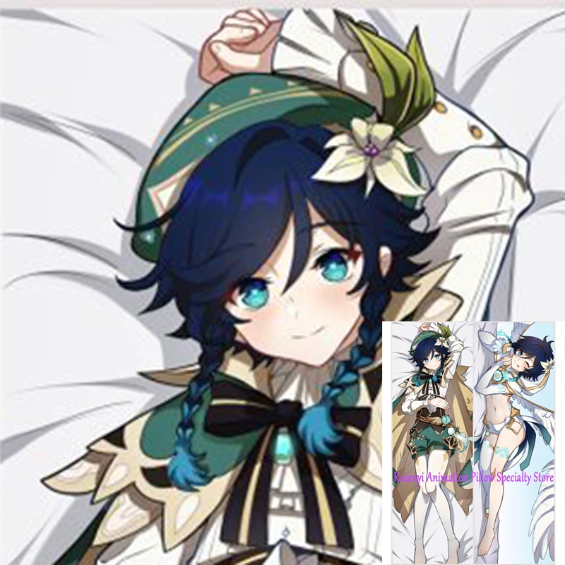 Dakimakura أنيمي غطاء وسادة Venti طباعة مزدوجة الجوانب 2-الجانب طباعة المخدة الجسم الديكور