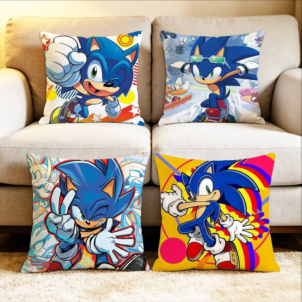 

Classic Game S-Sonic Various Sizes Square Pillow Case For Car Home Bedchamber Decor