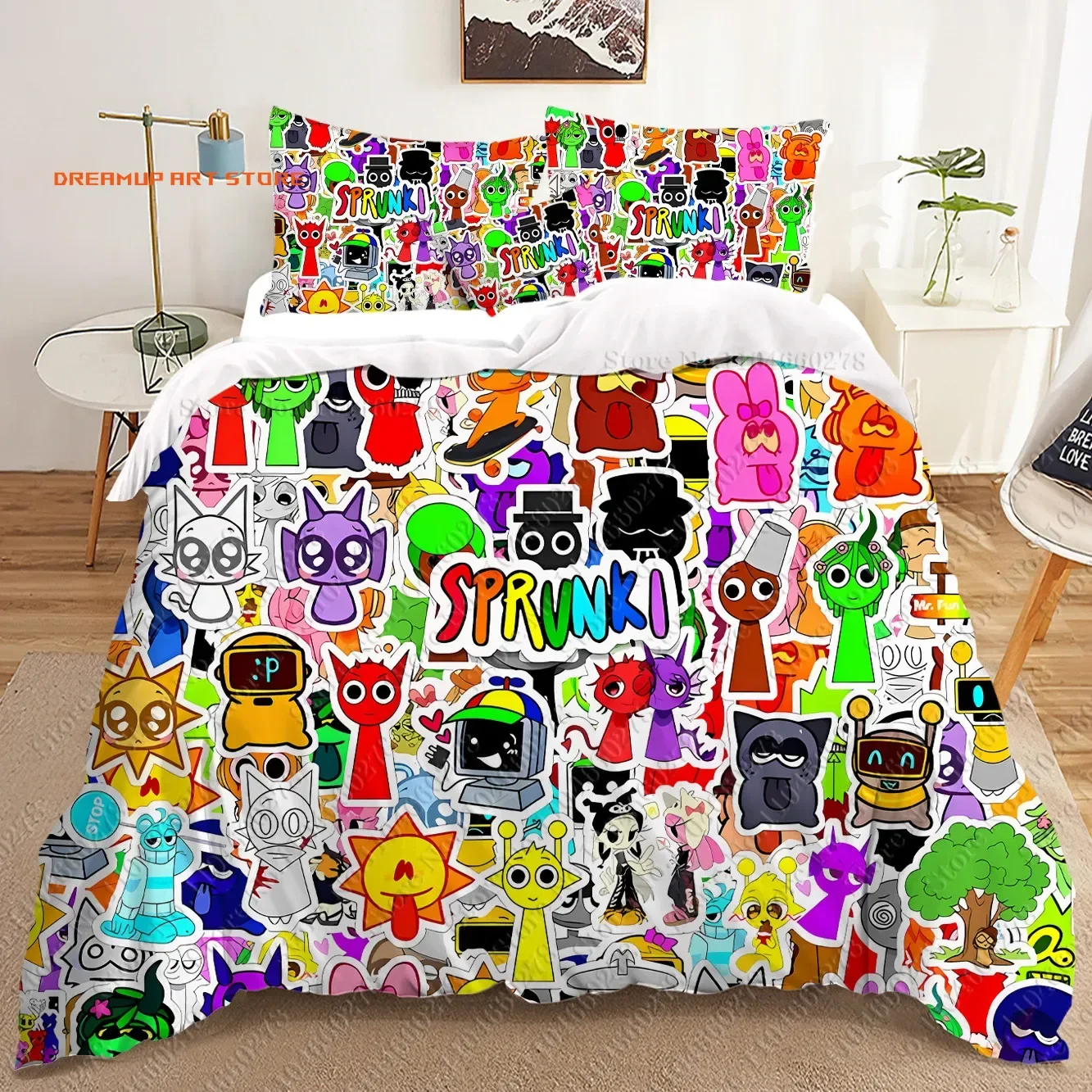 2026 Sprunki 3D Bedding Sets Print Duvet Cover Adults/ Children Bed Comforter Birthday Gift Dropshipping