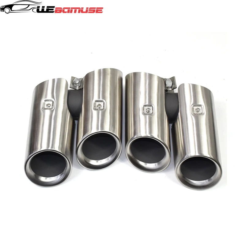 1 Pair/Lot Car Exhaust Tip For Porsche Macan 2.0t 2018-2024 Quad Muffler Tip Exhaust System Nozzle Black Tailpipe