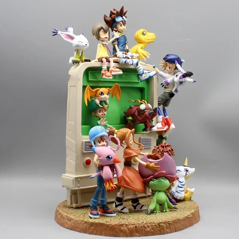 34cm Digimon Adventure Anime Figure Family Portraits Figures Pvc Statue Model Doll Collection Room Decoration Toys Birthday Gift