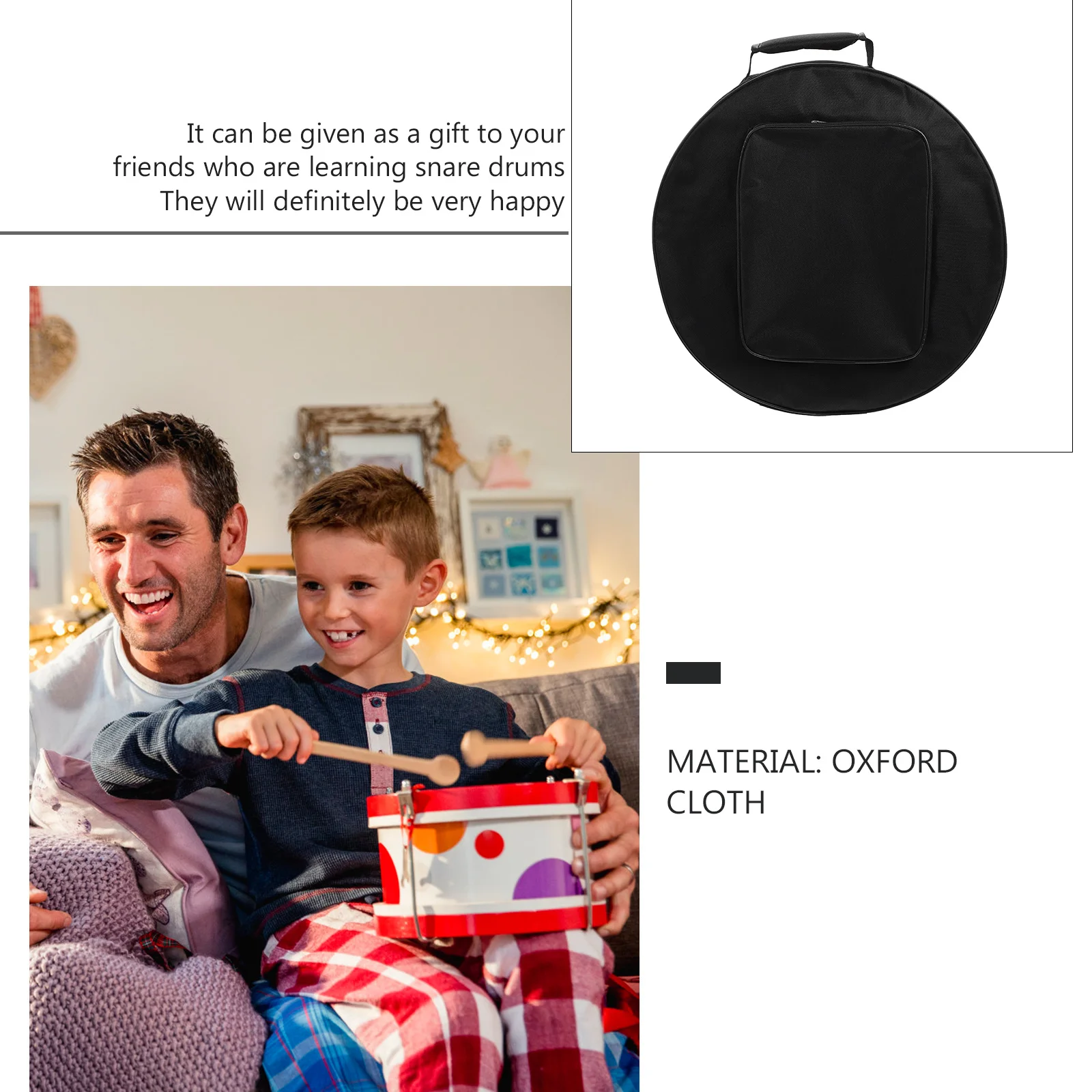 

Heavy Duty Snare Drum Bag Oxford Cloth Construction Portable Handle Design Ideal for Travel and Outdoor Performances