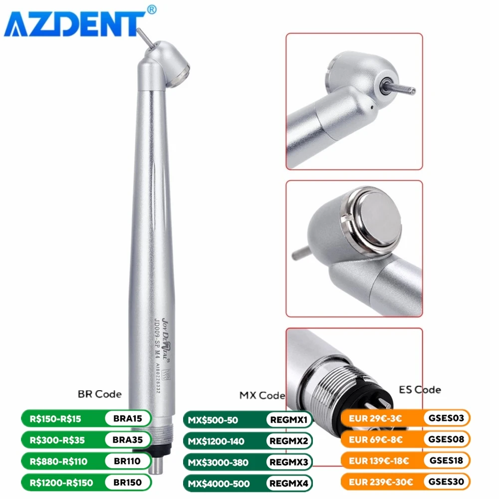 Końcówka stomatologiczna o dużej prędkości 45 °   Chirurgiczny przycisk stomatologiczny AZDENT Standard Head Push Button Instrument stomatologiczny