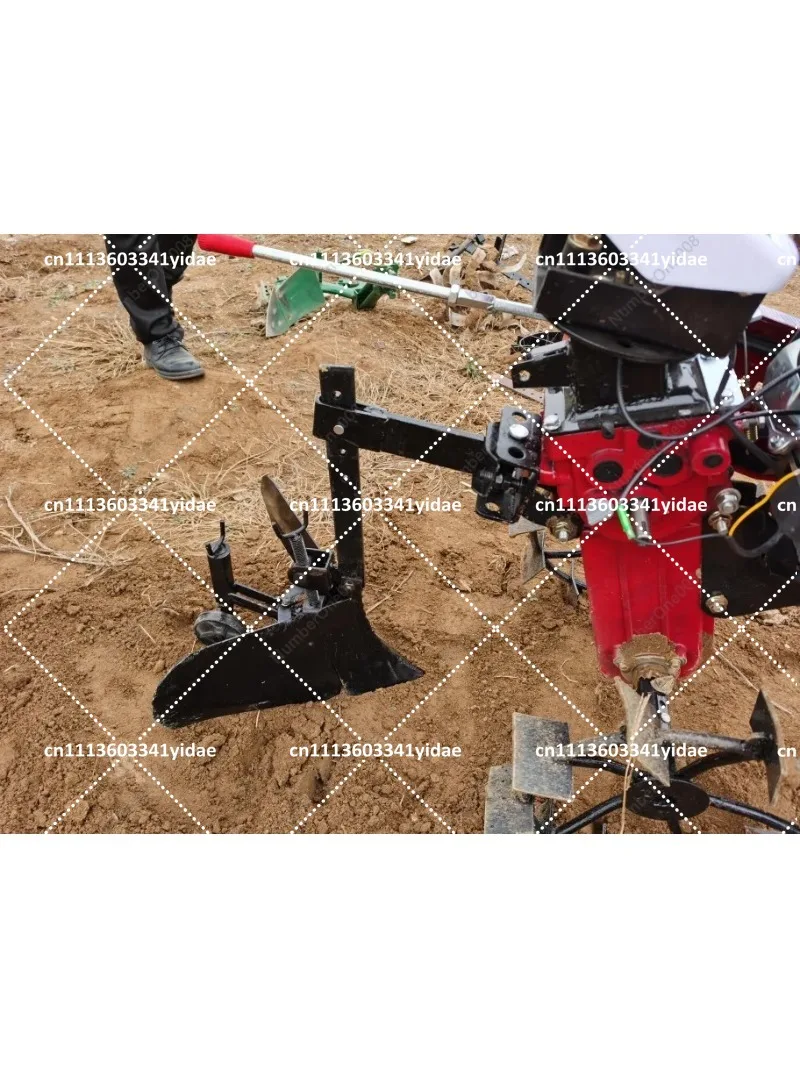 Adjustable Ditching Plow for Mini Tiller, Universal Furrower Attachment with Small Ploughshare