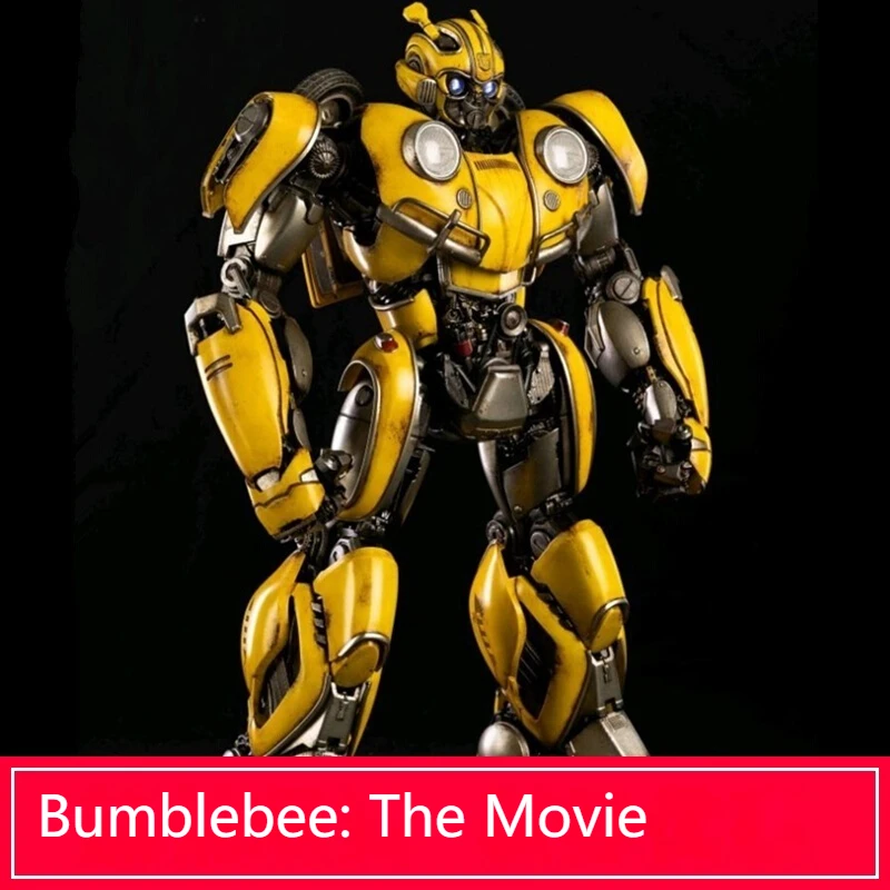 20cm Transformers Bumblebee: The Movie Abs Alloy Material With Illuminated Version Robot Figurines Model Desktop Ornament Gifts