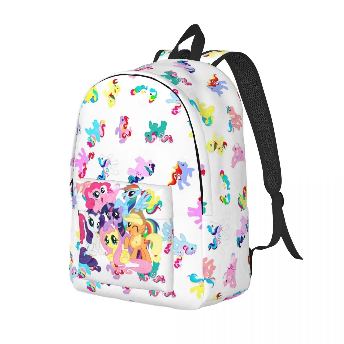 Ponies-Sac à dos de dessin animé Kawaii pour garçons et filles, cartable d'école pour enfants, sac à dos en toile pour la maternelle, sac primaire léger