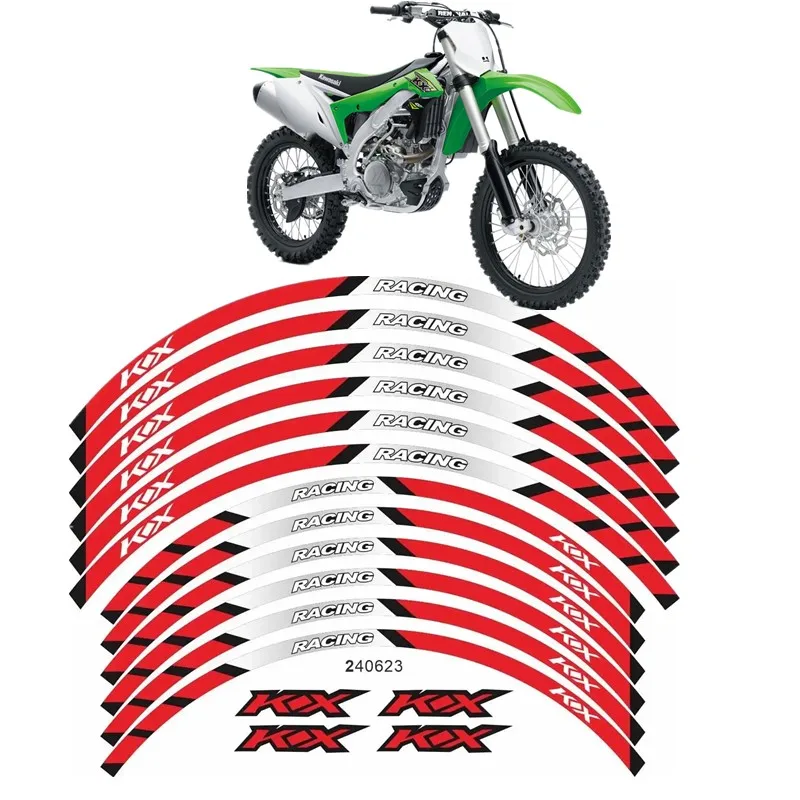 For Kawasaki KX 450 250 250F 450F 85 125 100 50 550 60 65 80 85  Motorcycle Parts Contour Wheel Decoration Decal Sticker - D