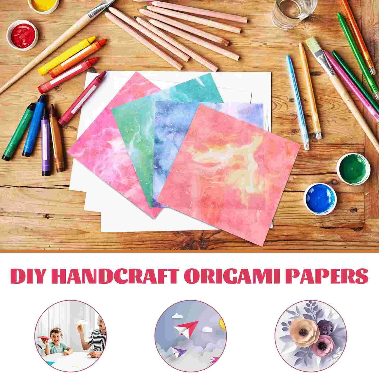 400 Sheets Square Origami Portable Folding Paper Watercolor Double Sided DIY Crafts Creative Handcraft Boy