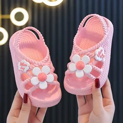 Nieuwe Zomer Leeftijd 2-8 Kinderen Slippers Bloem Patroon Lenig Comfort Sandaal Voor Meisjes antislip Seabeach Slippers Thuis Kids Schoenen