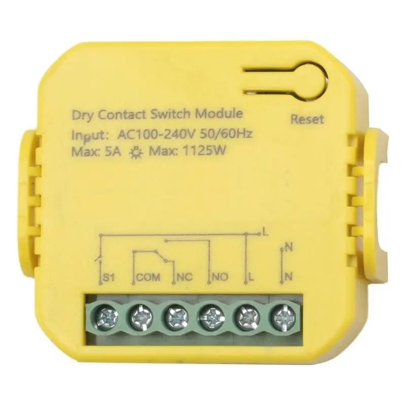 AT82-Tuya Dry Contact Relay Wifi Module Dry Contact Relay Switch 5A DC12V 24V AC100-240V