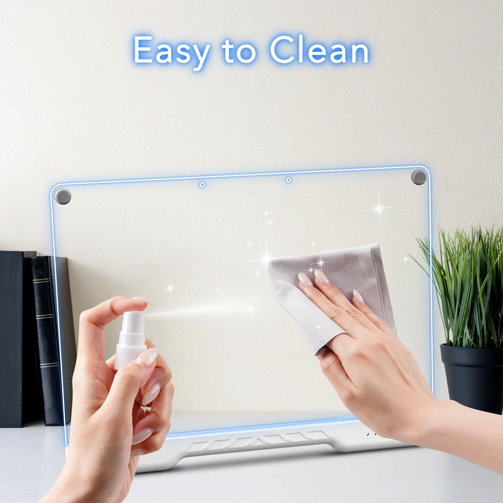 

13.8x10.4" Rechargeable LED Acrylic Note Board, 7-Color Light Up Message Drawing Board with Markers, Home Office Christmas Decor