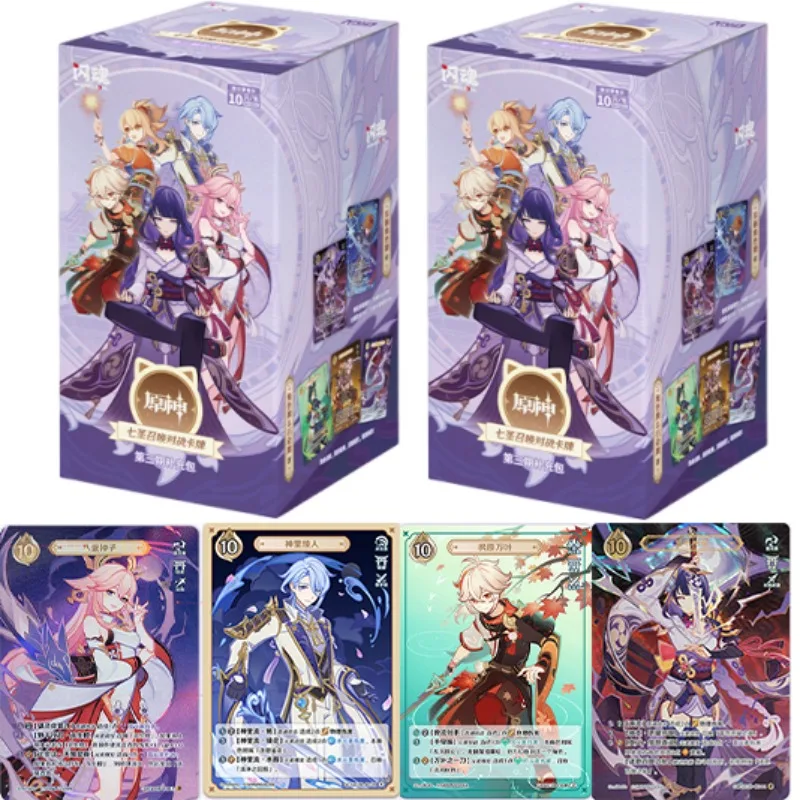 

Genshin Impact- Genius Invokation TCG 3rd Wave Booster Pack Коллекционная карточная игра Аниме Периферийные карты Подарки