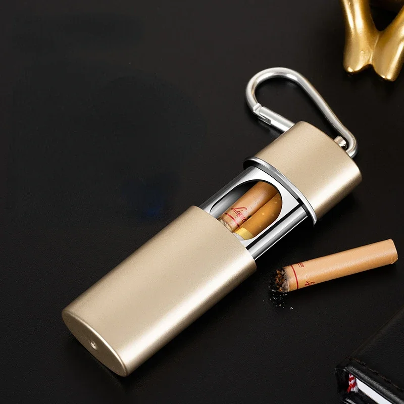 

Ash Holder Stainless Steel Pull Closure Multicolor Portable Keychain Ashtray Mini Gadget Portable Ashtray Butt Storage