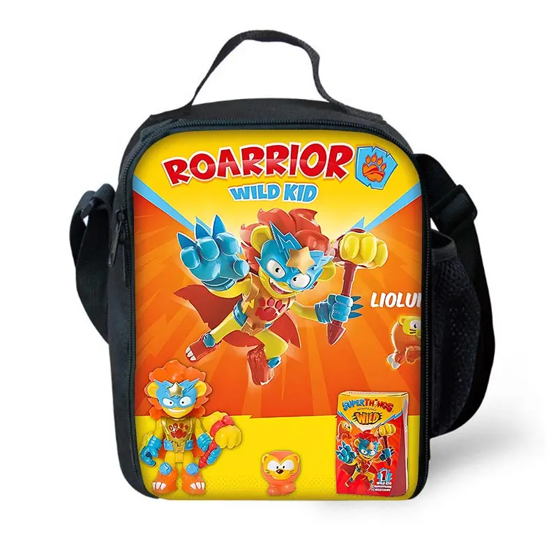 SuperThings Wild Superzings Child Large Capacity Bag for Boy and Girl Student Outdoor Picnic Resuable Thermal Cooler Lunch Box