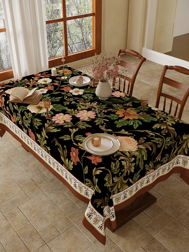 

New rustic tablecloth anti-scalding and splash-proof chenille dining table round table cloth