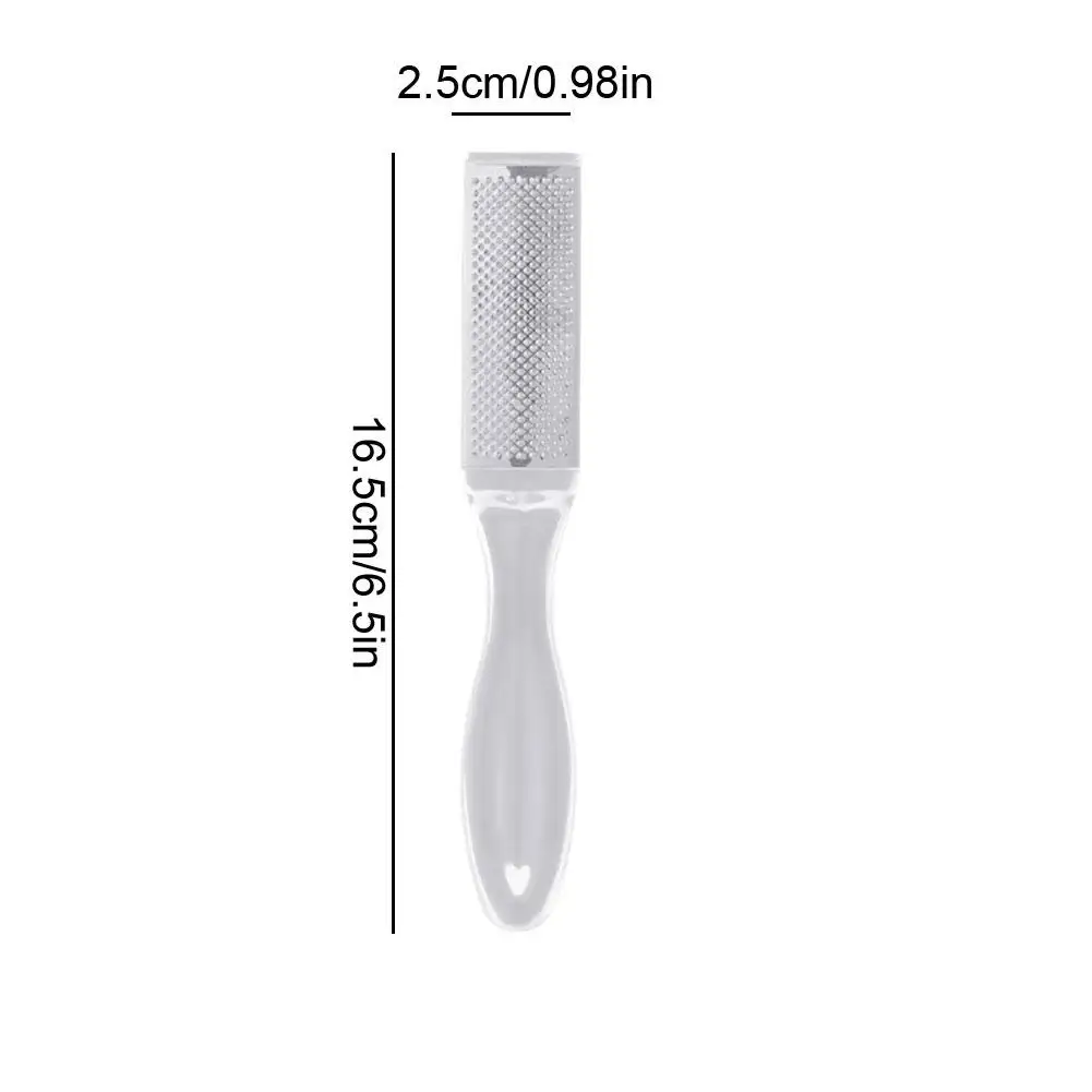 الجلد الميت إزالة البلاستيك الفولاذ المقاوم للصدأ شفاف القدم عرموش ملف الغسيل مبشرة الكالس باديكير أداة أدوات التقشير 1 قطعة