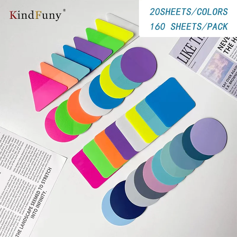 

KindFuny 160 Sheets 8Colors Sticky Notes Scrapes Stickers Note Pads Paper Notepad School Stationery Office Supplies