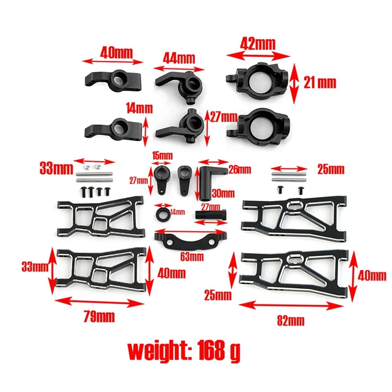 Metal Upgrade Parts Kit Suspension Arm Steering Block For ZD Racing DBX-10 DBX10 1/10 RC Car Accessories