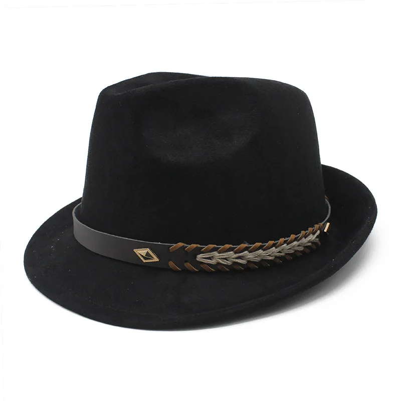 2025 Suede Hat Cross-border Autumn And Winter Felt Hat Gentleman's Small Brim Simple Classic Jazz Hat Panama Hat